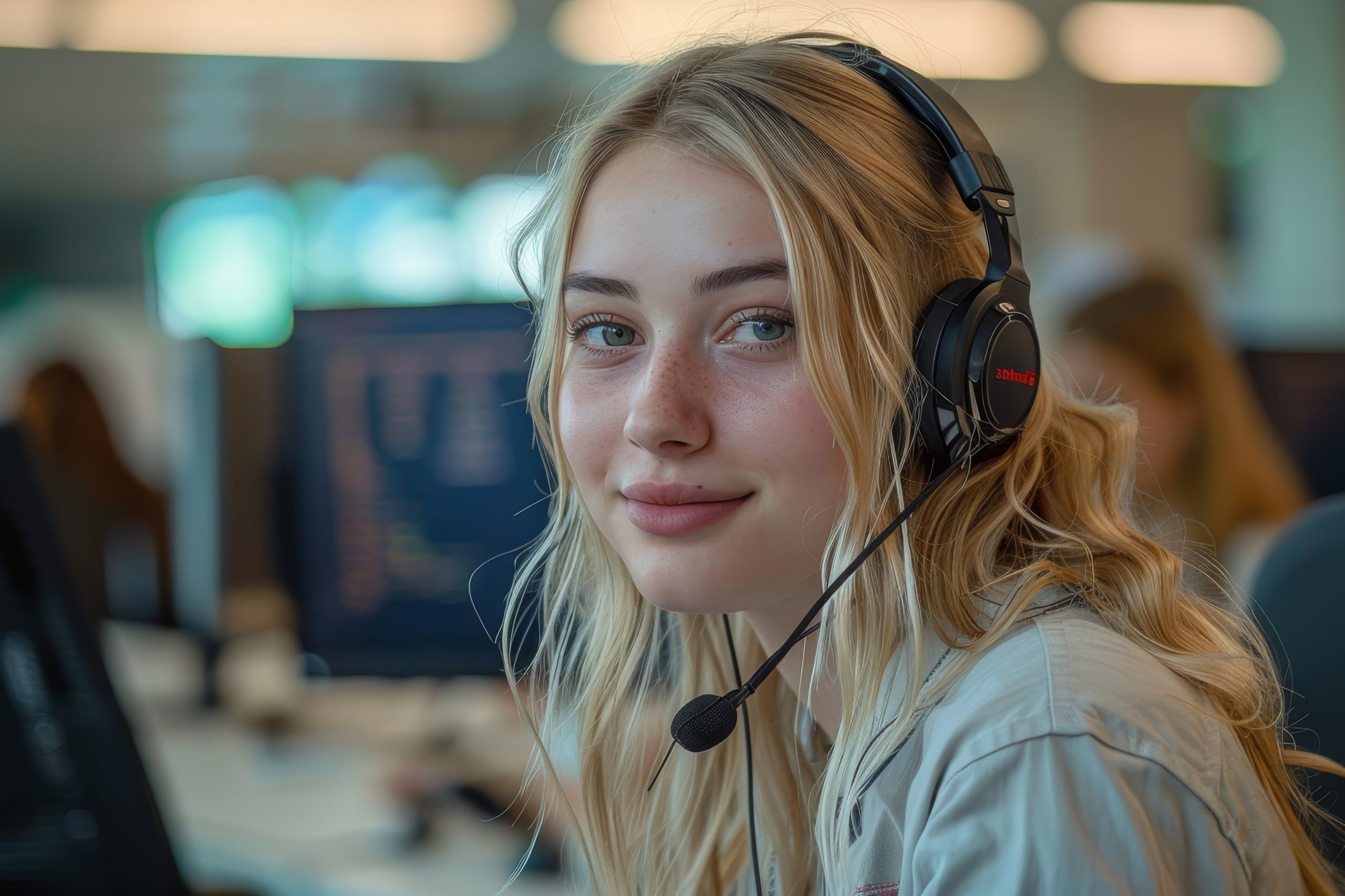 A blonde IT Support Specialist smiling.