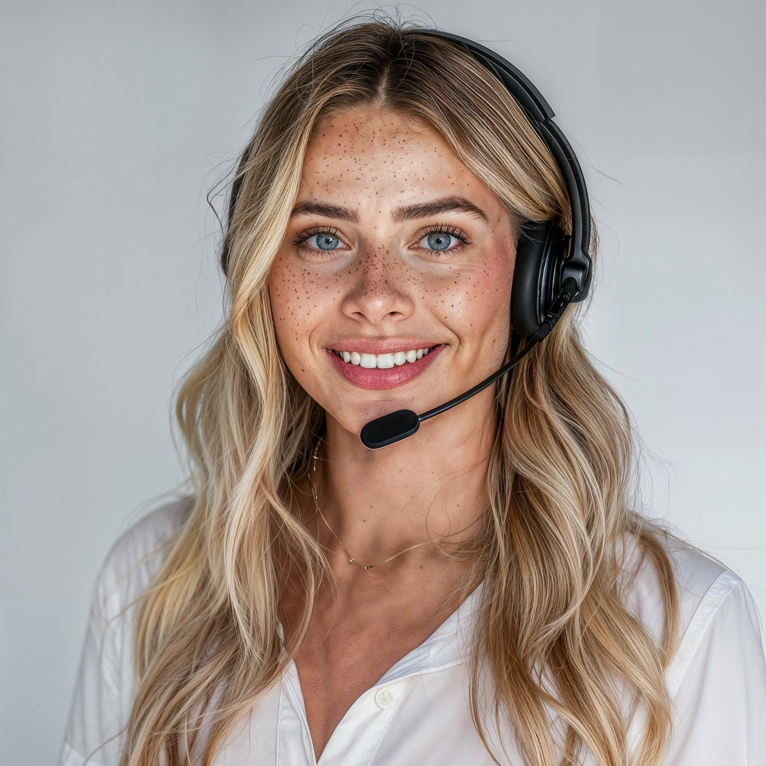 A female Eco Fusion Tech IT support specialist with a headset.