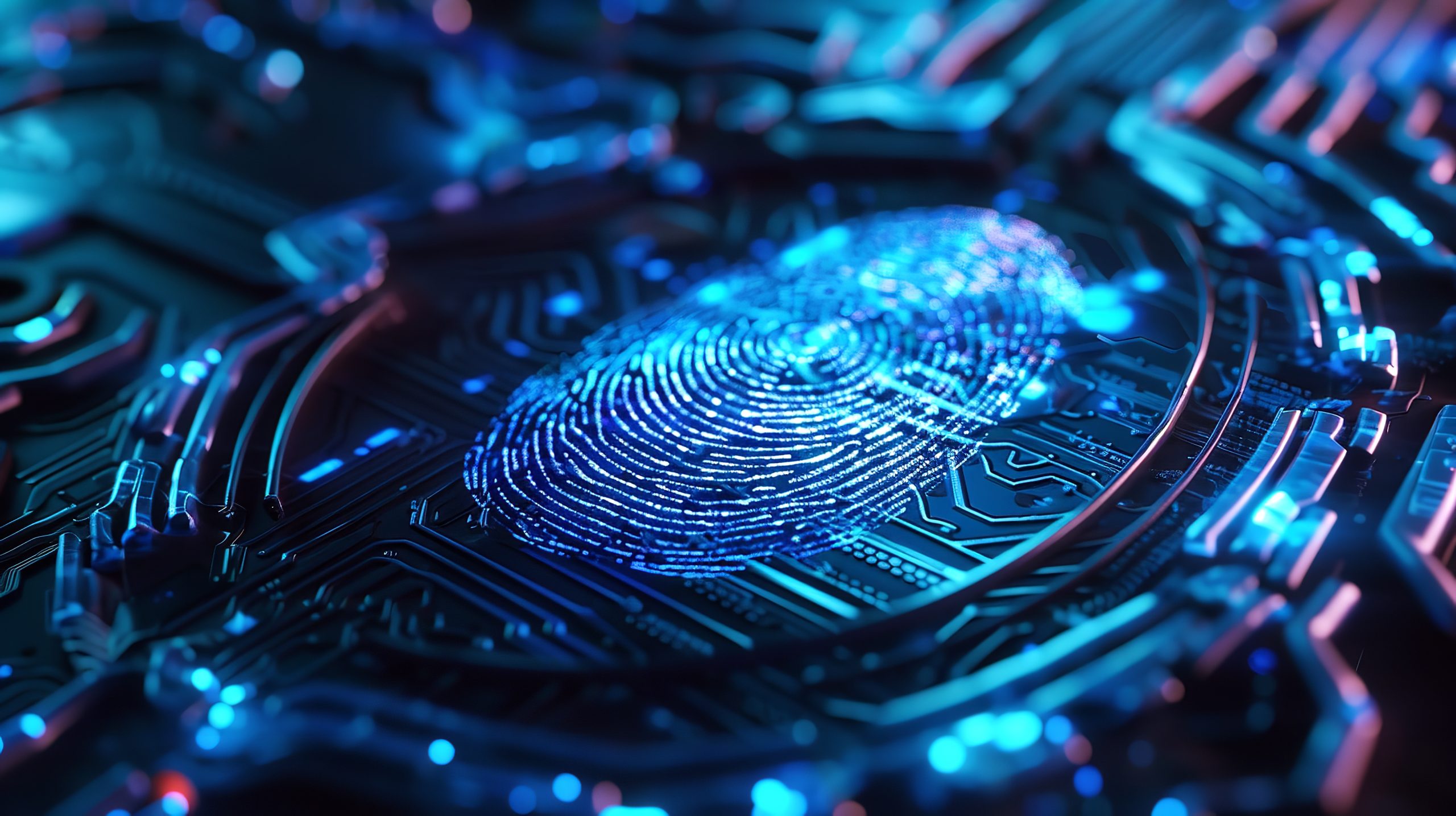 A fingerprint inside a scanner, showing identity and access management.