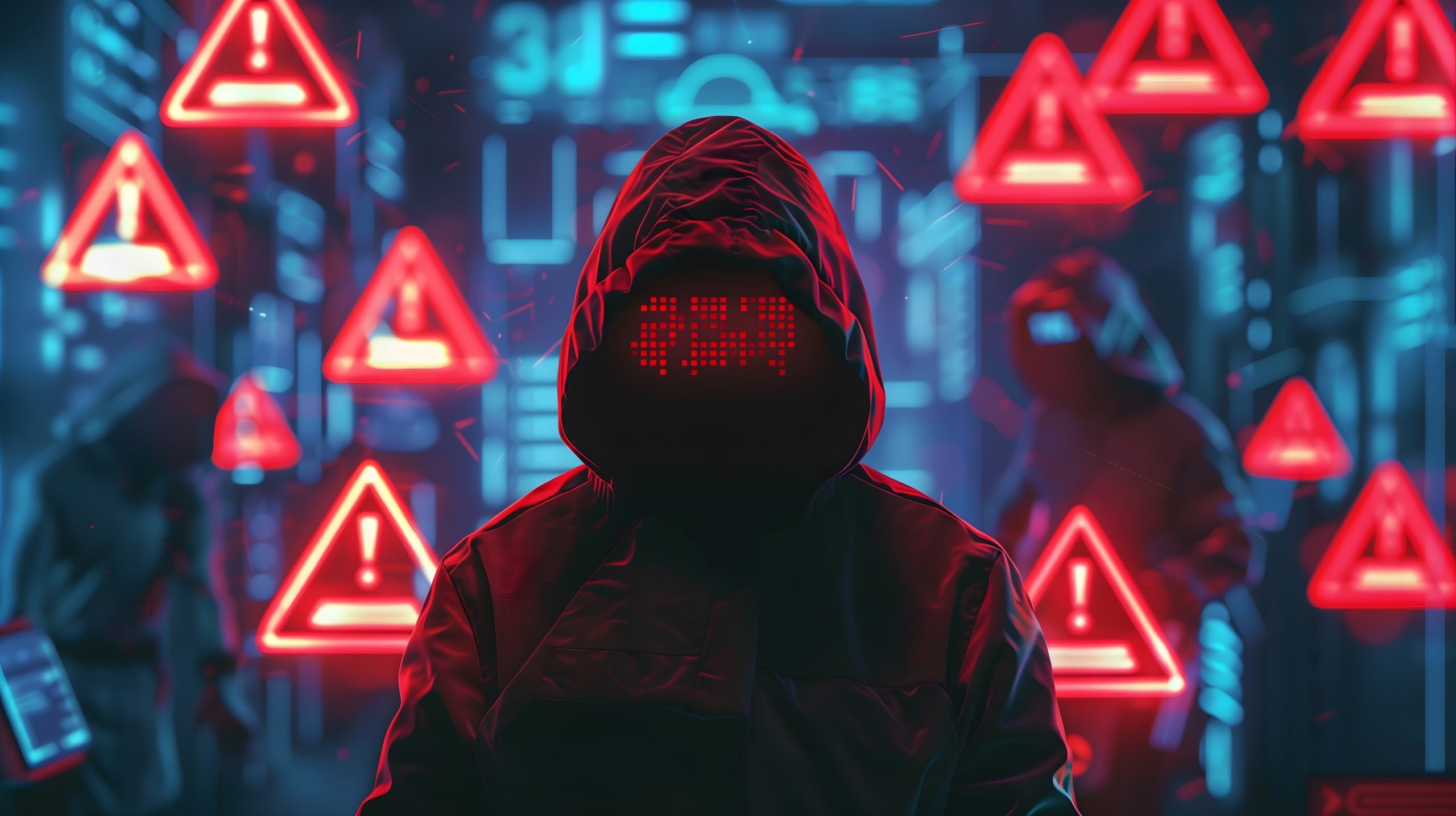 A hacker wearing a hood, stressing the importance of  dark web monitoring and cybersecurity strategies.